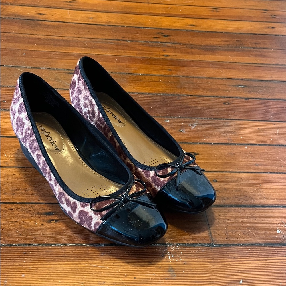 Sam Edelman Black and Brown Leopard Print Wedges